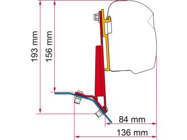 Komplettset Markise Fiamma F43van Ford Custom BJ 2012 - 09/2023 (auch Aufstelldach) #98655Z169